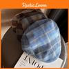 Retro Autumn Fashion Checkered Pattern Women Casual Beret For Use Outdoor