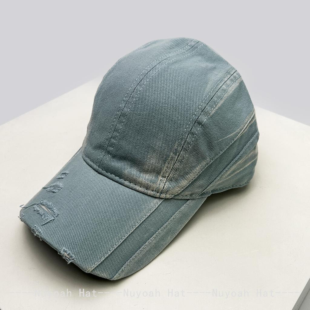 And Women Vintage Bandhnu Solid Color Stripe Baseball Caps Sun Protection Personalized All-Match Street Style Peaked Hats Distressed Fashion