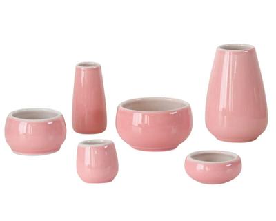 Ceramic Buddhist Altar Equipment Perfect for a Mini Buddhist Pink "Momiji" 6-piece Set, Altar,