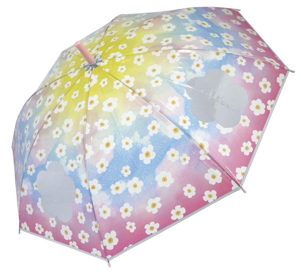 Zip Corporation Transparent Vinyl with Fiberglass Automatic Opening and S Size Rib Length Ribs Umbrella, Umbrella, Women's, Convenient, Window,