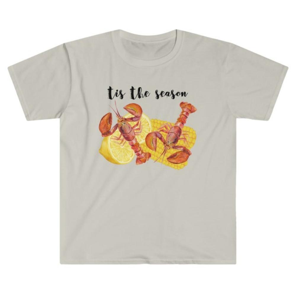 Tis The Season Crawfish Seafood Boil Graphic T Shirts Carnival Festival Party Women Unisex Cotton Shirt Casual Fashion Shortsleev