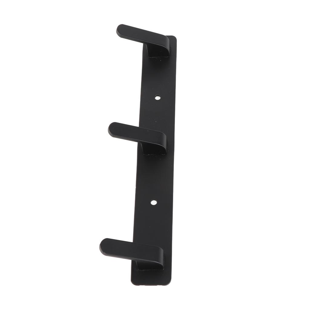 Simple Space Aluminum Row Hooks Wall Mounted Hook for Kitchen Bathroom Wardrobe Black3 Hooks