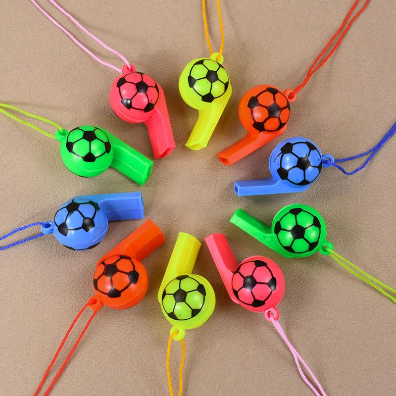 10/20Pcs Plastic Soccer Whistle Kids Football Birthday Party Favors Gifts Toys Pinata Goodie Bag Pinata Fillers Noise Maker