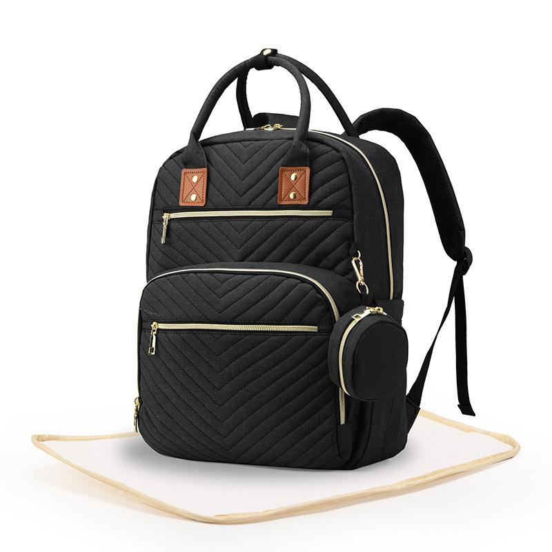 New Upgraded Folding Baby Bed Mommy Bag Bed Shoulder Baby Bag Lightweight Baby Backpack Mommy Bag чёрный