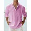 Men's Pure Cotton Stand-up Collar Long-sleeved T-shirt Loose Undershirt Solid Color Long-sleeved Cotton Shirt Men's