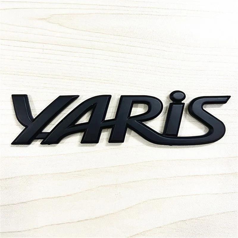 ATG1 3D Metal Yaris Logo Emblem Badge Matte black Chrome Plated Trunk Letter Sticker For Toyota Yaris Car Exterior Decor Accessories