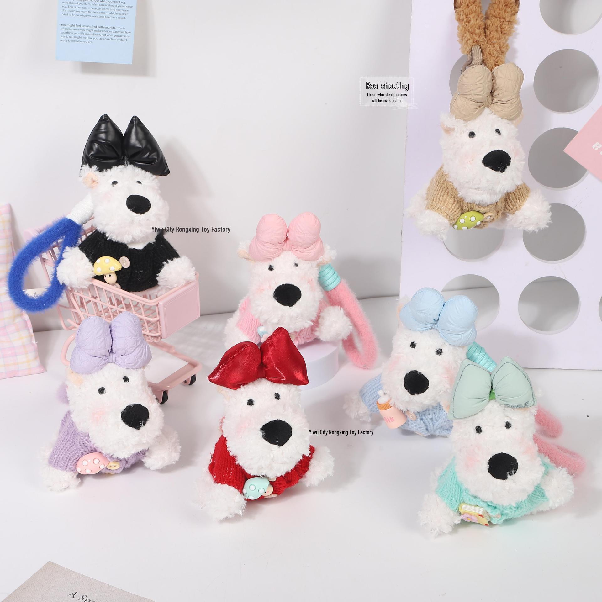 

West Highland Terrier Plush Pendant: Stylish Sweater Bag Charm and Car Accessory Keychain