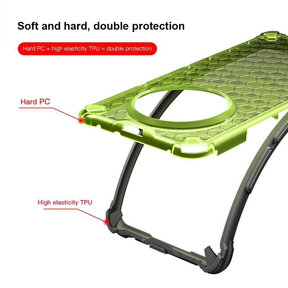 KEYSION Shockproof Armor Case for Realme 14 Pro+ 5G Soft Silicone+PC Transparent Honeycomb Phone Cover for OPPO Realme 14 Pro 5G