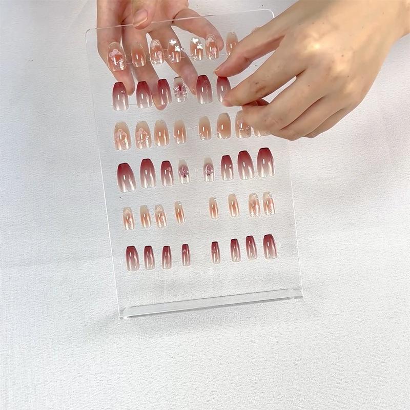 2 szt. Przezroczysta taśma klejąca do paznokci Stojak ekspozycyjny na sztuczne paznokcie Naklejki z klejem Dwustronnie klejone Narzędzia do ćwiczeń i prezentacji manicure