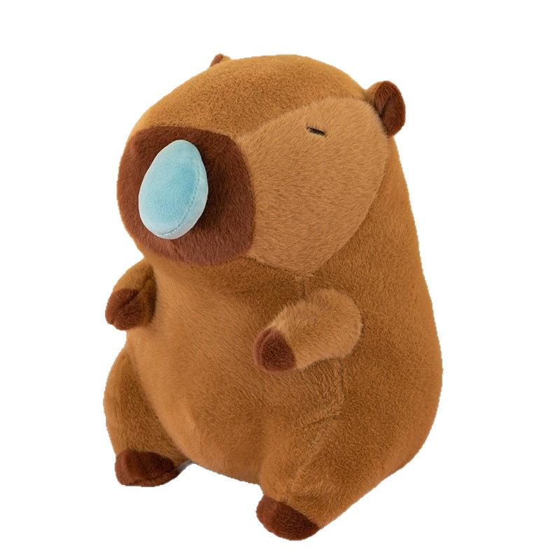 Плюшевая игрушка капибара, плюш, коричневый, 25 см S синий