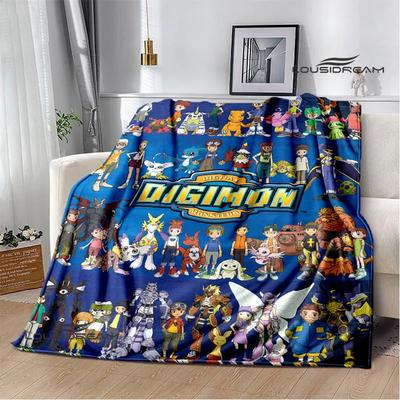 Digimon Cartoon Printed Blanket Flannel Warm Blankets Soft and Comfortable Blanket Bed Linings Cubre Cama Birthday Gift