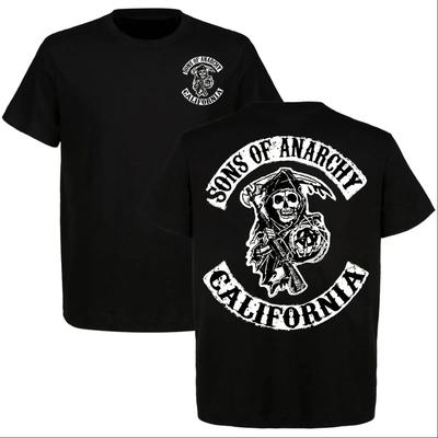 Sons of Anarchy Kalifornien Totenkopf Sensenmann Unisex T-Shirt Motorrad Biker Tee Vintage Club