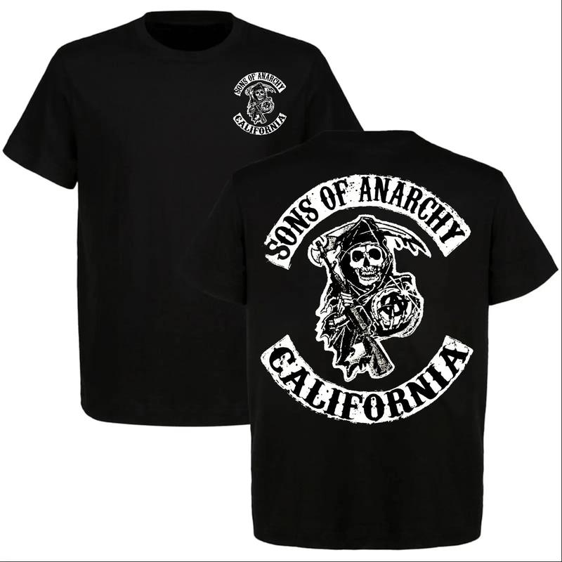 Sons of Anarchy California Skull Reaper Unisex T-Shirt Motorcycle Biker Tee Vintage Club XXXL