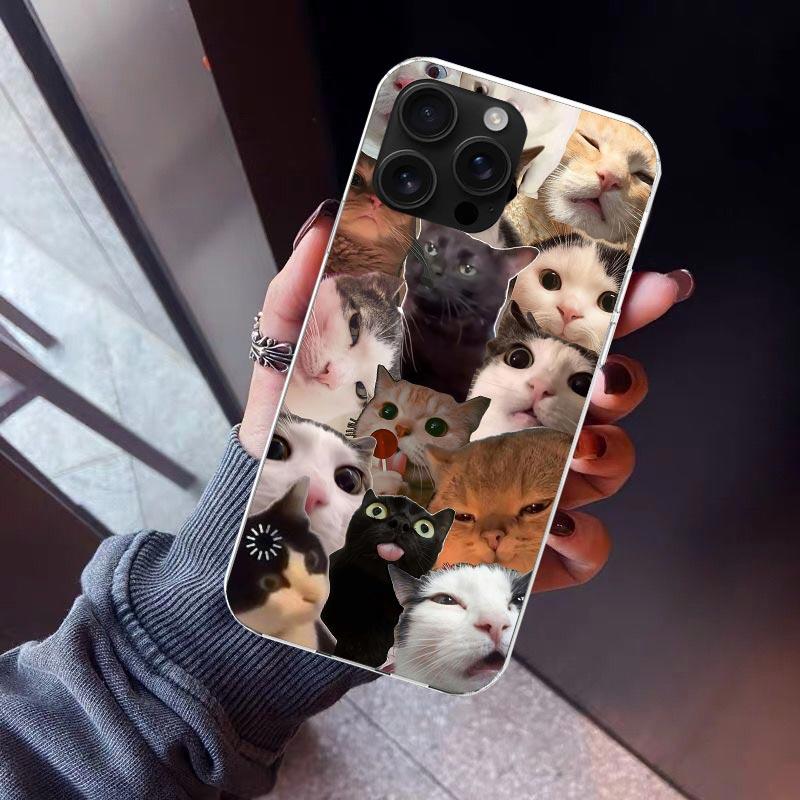 Crying Cat Memes Telefoonhoesje Voor iPhone 17 Air 16 15 Pro Max 14 Plus 13 Mini 12 11 Cover 7 8 SE Siliconen Hoesje Print Fundas 17 Ai