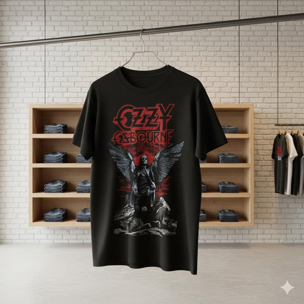 Unisex Adult Casual Music Dark Angel Rock Metal Style Graphic T Shi... M