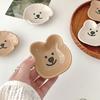 Adorable Ceramic Sauce Dish With Cute Dog & Bear Design - Single/Double Compartment Dip Bowl For Condiments, Snacks, Sushi, Soy