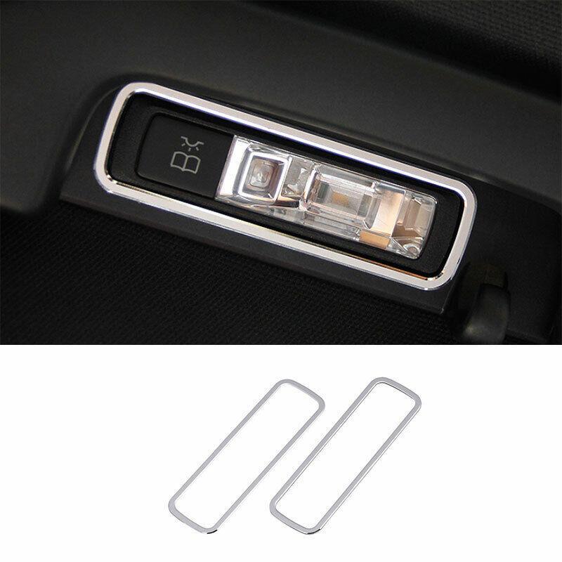 Silver Aluminum Rear Reading Light Lamp Frame Trim For Benz C-Class 2015-