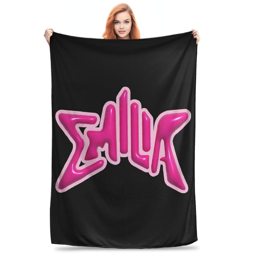 Flannel Throw Blanket Singer Emilia Mernes Cover Emilia Mp3 Warm Plush Blankets Soft Bedding for Bed Livingroom Home Travel Sofa