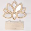 Creative Wooden Lotus Floating Shelf with Mirror Decorative Display Wall Shelf Detachable Crystal Display Rack Bedroom