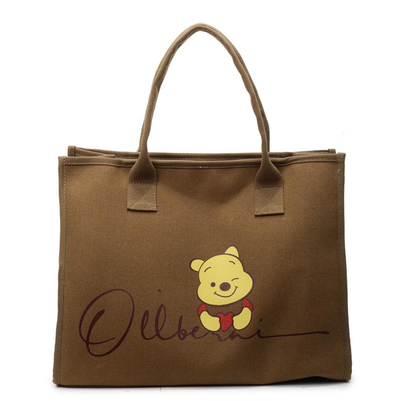 2025 New Printed Large Capacity Canvas One Shoulder Handbag Cartoon Cute Fashion Student Commuter Bag for Class