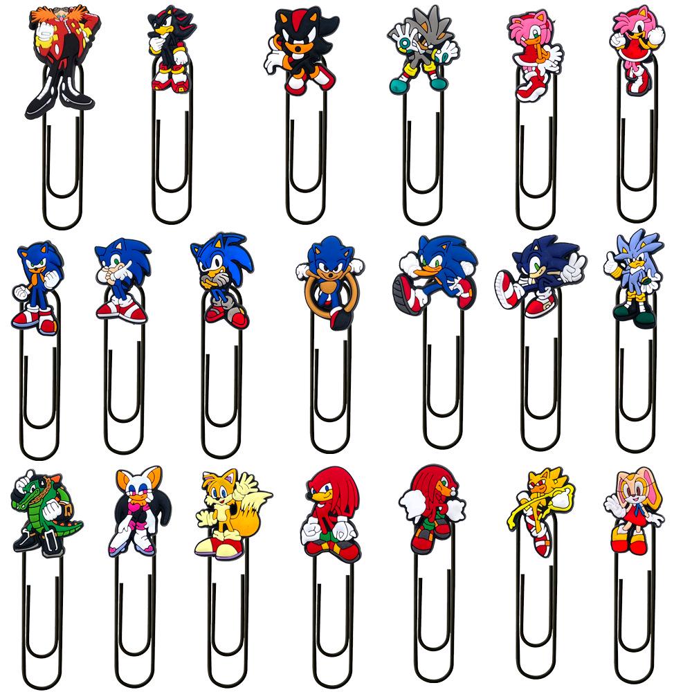 Sonic the Hedgehog Cute Metal Bookmark Paper Clip - Colorful DIY Stationery Ornament