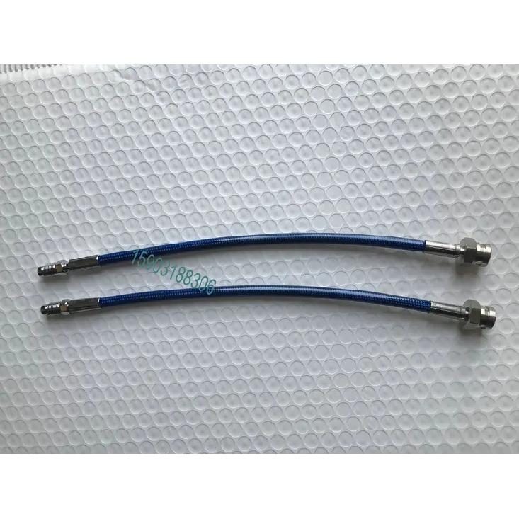 PU Covered Motorcycle Brake Oil Hose Line Stainless Steel Braided PTFE Pipe With Hexagonal Joint And Outer Filament