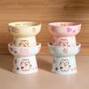 Pet Supplies Ceramic Cat Bowl Anti Tipping Large Capacity Pet High Foot Bowl Non-slip Cute Dog Food Feeding Basin Kitten Puppy