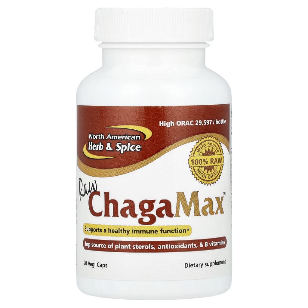 North American Herb & Spice, Raw Chaga Max, 90 Veggie Caps