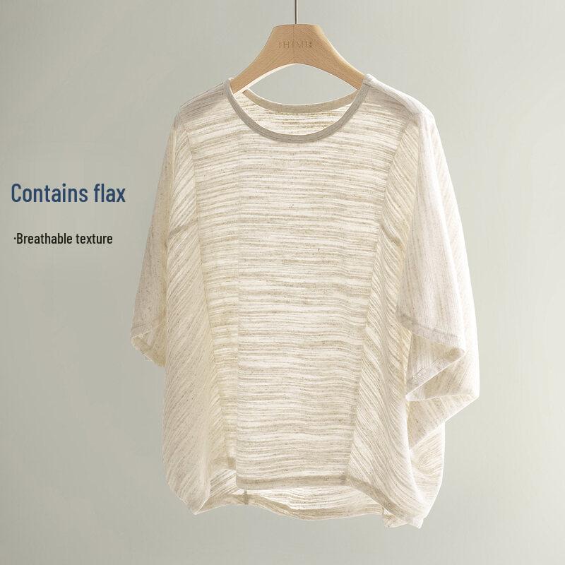 IHIMI Drapey Linen-Look Knit T-Shirt XL