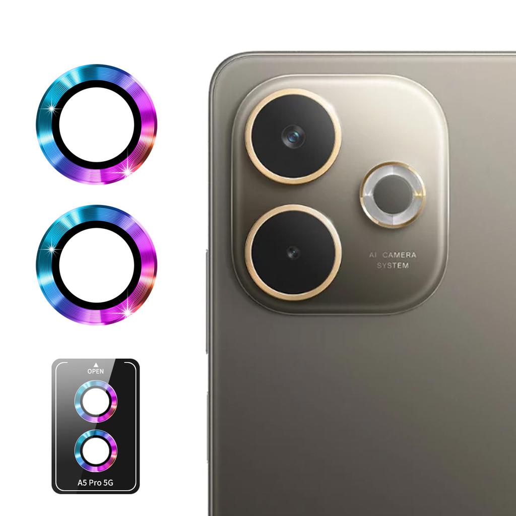 For Oppo A5 Pro 5G (Global)/Oppo A5 Pro 4G (Global) Camera Lens Protector ENKAY Hat-Prince Metal Ring Lens Film