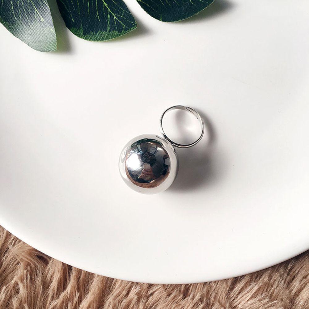 Party Women Ball Ring Adjustable Opening Ring Large Metal Ball