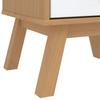 OLDEN Nightstand White and Brown Solid Pine Wood