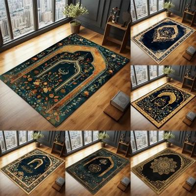 Upgraded Material Elegant Islamic Prayer Rug Exquisite Prayer Muslim Creative Gift Easy Storage Home Decor