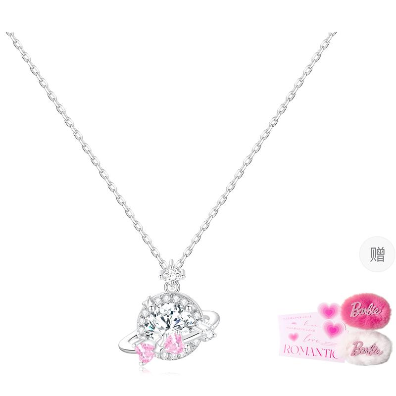 Barbie crystal necklace [Love Planet* Explosive Customization]  element crystal, dreamy bow clavicle chain, niche sweet girly Y-Ba2604002 белый
