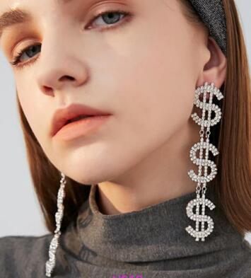 2022 New Products 16 Colors New Rhinestones Jewelry Statement Earrings Big Glass Drop Earrings for Women Fashion Accessories