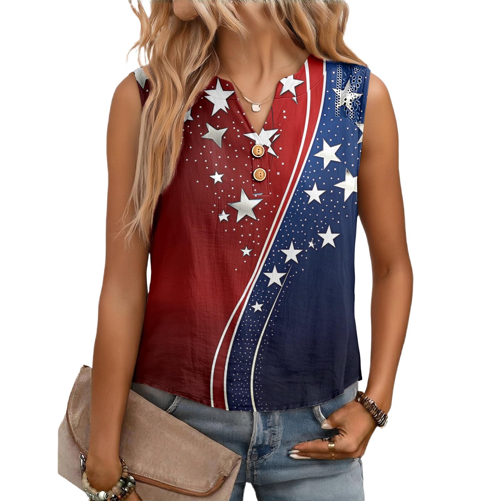 Women s Casual,  Loose-Fitting,  Printed,  Sleeveless Linen Blouse M винный