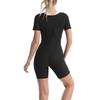 Women's European-American Sauna Sweat Body Shaper Yoga Suit, Short Sleeve, One-Piece