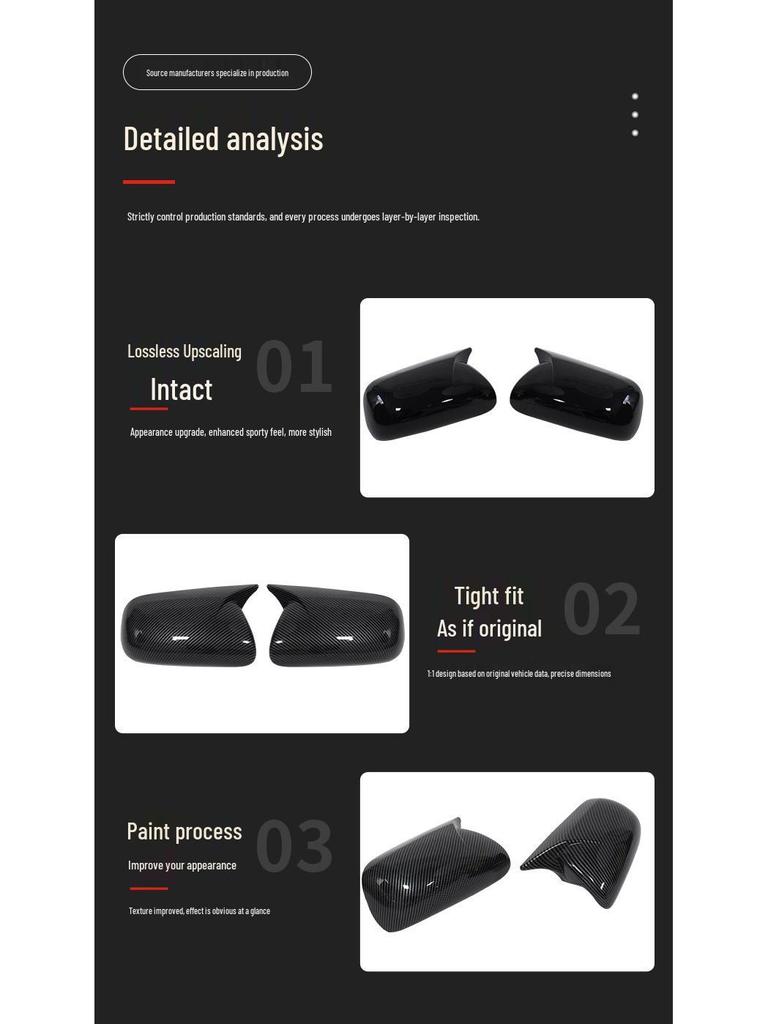 Rearview Mirror Cover for 2006-2011 Toyota Camry (6th Gen) Modification - No Lights