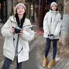 Large Size New Short Down Cotton-padded Hooded Casual Couple Tooling Cotton-padded Women's Jacket Jacket