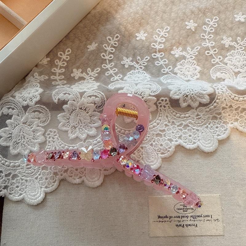 New Arrival Colorful Diamond Crystal Butterfly Hair Clip for Women, Luxurious and Stylish, Large Size for Bun Hairstyles