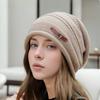 Women's Versatile Roll-Up Beanie: Warm, Thickened Knit Hat for Autumn & Winter