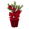 Christmas Shelf Ornament Fabric Potted Plant Table Decoration for Entryway Tables, Desk Styling and Holiday Dining Rooms Home