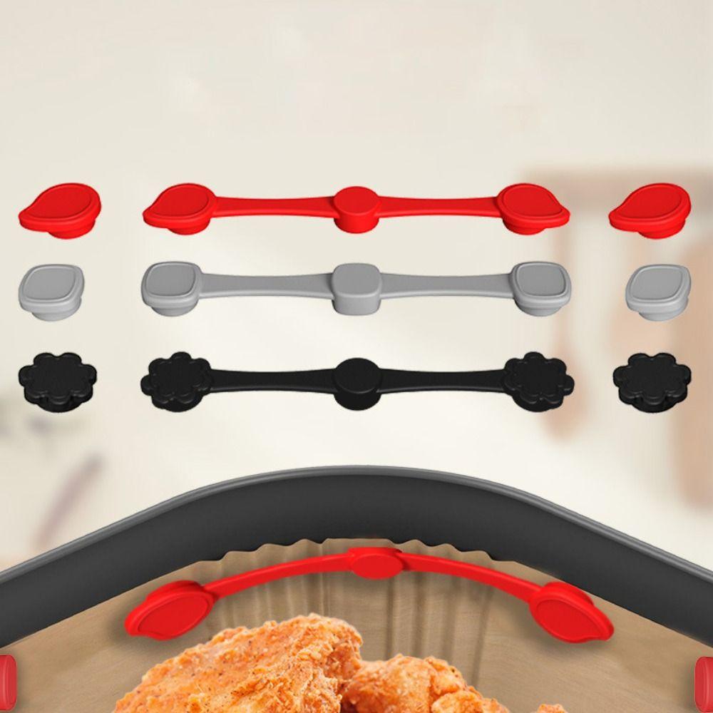 2 Set Heat-resistant Air Fryer Magnetic Silicone Clip Reusable Non-Scratch Air Fryer Magnet Buckle Removable