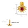 Stud Labret Flat Back Coração Quebrado ASTM F136 Titânio Right Grand 16G Argola de Cartilagem Coração CZ Piercing Helix Tragus Joia