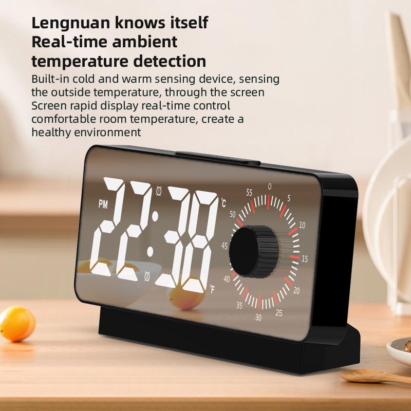 Digital Electronic Minimalist Alarm Clock with Timer Snooze Function USB Charging Port for Study Office Bedroom Use