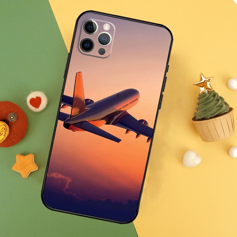 

Airplane Plane Aircraft Phone Case For iPhone 17 17Air 16 15 14 13 11 12 Pro Max 12 13 Mini 16E Shockproof Cover iPhone 17 Air