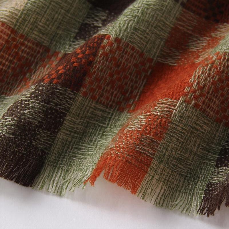 G·TENNA Women's Vintage Plaid Wool Scarf