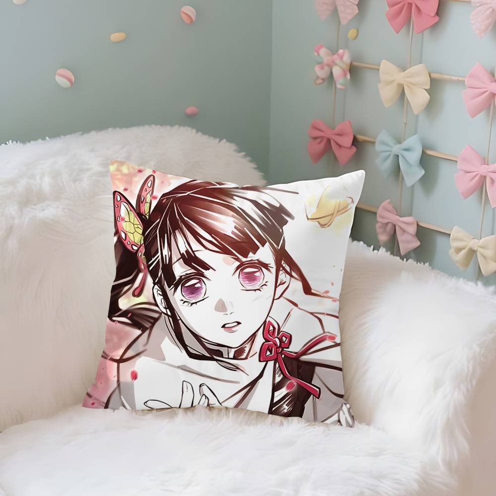 Amine K-Kimetsu No Yaibas Case Plush Fabric Soft Pillowcase Double Sided Print Cushion Cover Household Gifts