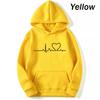 New Women's Casual Hoodie Autumn/winter Heartbeat Print Men's Loose Hoodie Couple Sweatshirt Women's Hoodie Top Streetwear