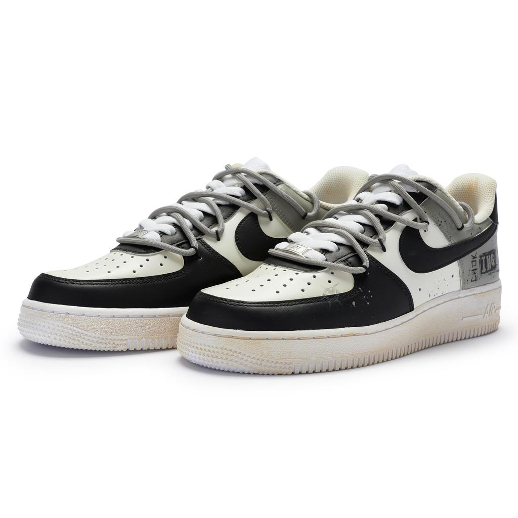 Nike Air Force 1 811 Manufacturing Slip Resistant Low top Skateboard Shoes Men's Black White Gray CW2288-111(Team80-)